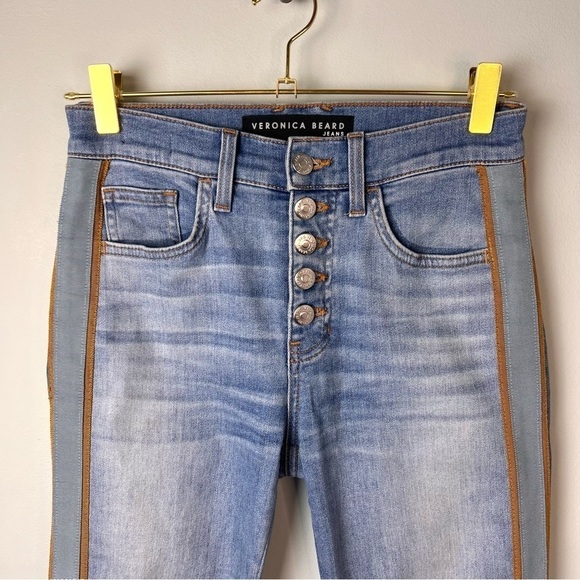 Veronica Beard Carolyn Tuxedo Stripe Baby Bootcut Jeans - Picture 3 of 10